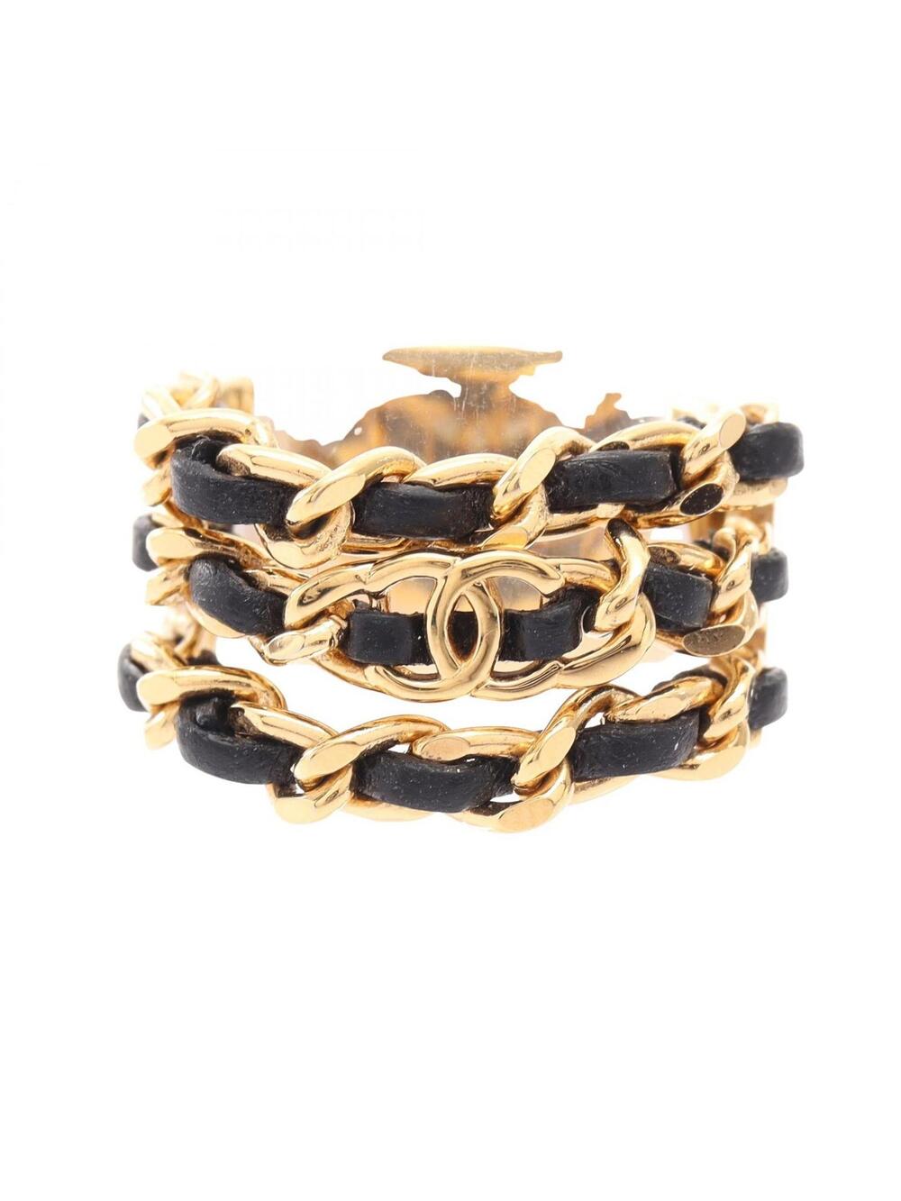 Chanel Coco Mark Chain Ring Gold Plated #350141C70B